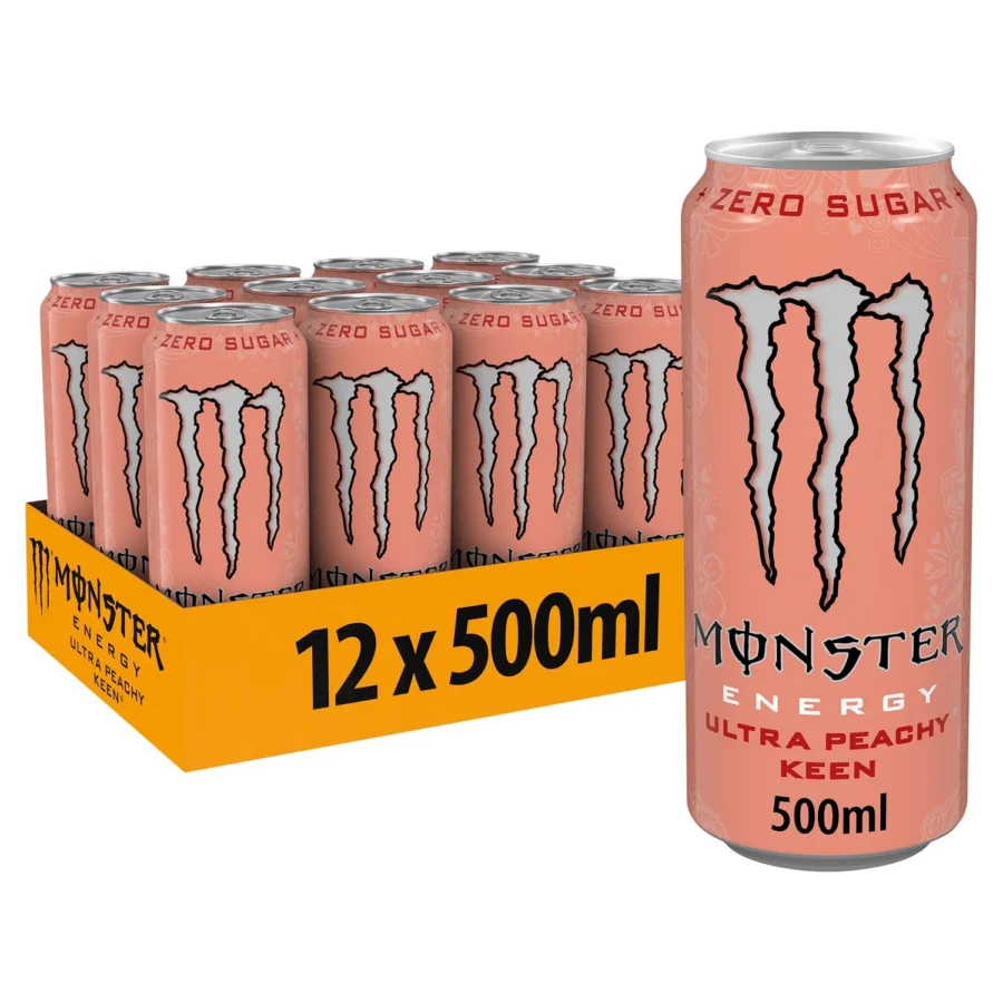 Monster Energy Drink 12 x 500 ml – Sortenpackung (Rio Punch, Nitro Peach, Ultra Strawberry, Bad Apple, Orange Dreamsicle, Zero Sugar, Peachy Keen, Lewis Hamilton Zero) – Bild 7